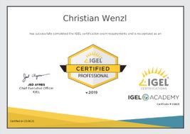 IGEL Certified Professional Certificate - Christian Wenzl
