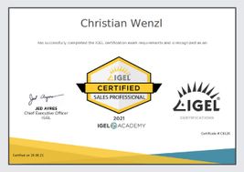 IGEL Certified Sales Professional - Certificate 2021